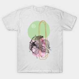 abstract watercolor botanical illustration. Minimalistic boho style T-Shirt